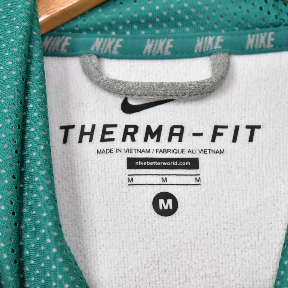 NIKE Hoodie Sweatshirt Pullover Mens M Therma Fit Gray Spell Out Fleece Athletic